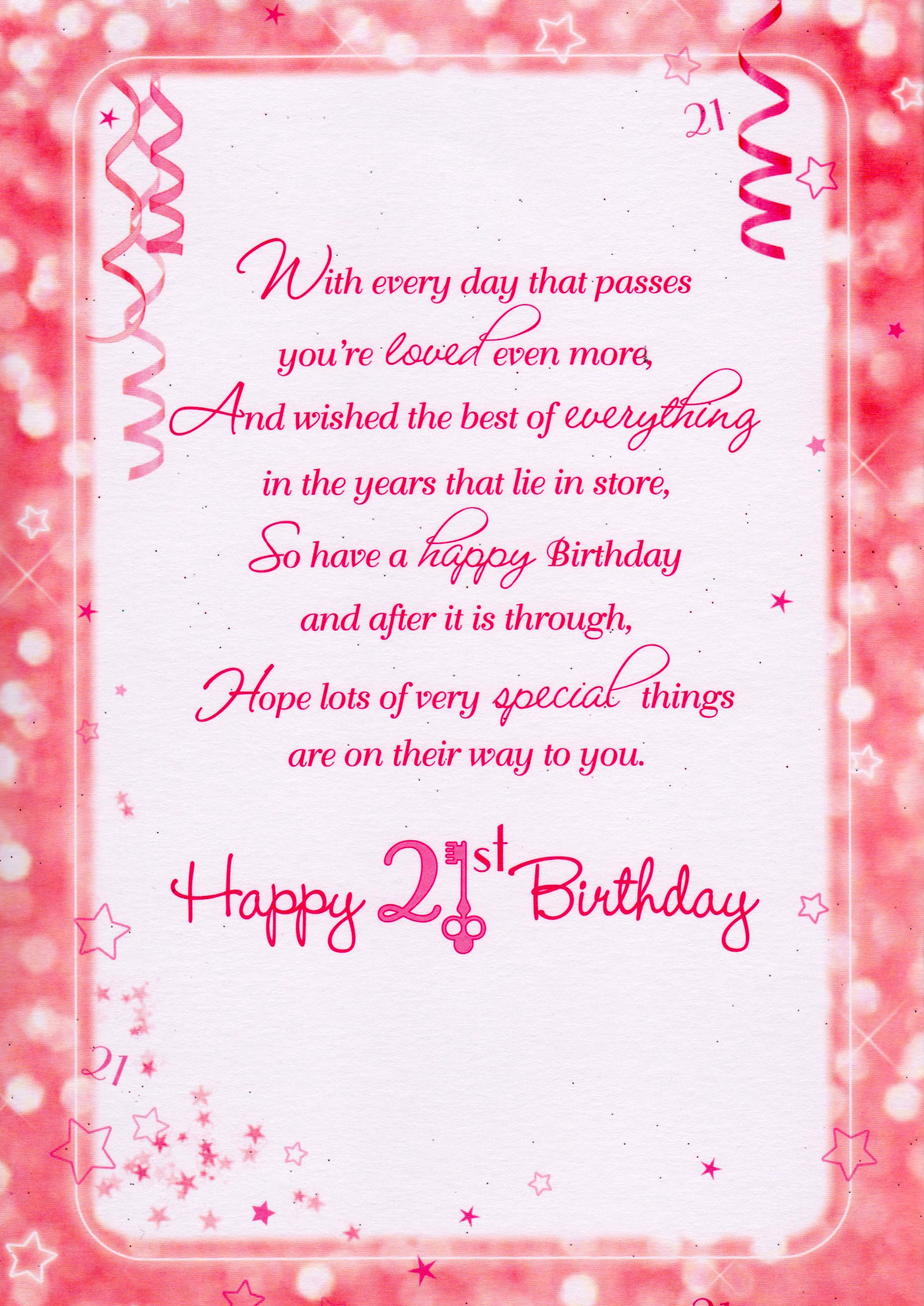 Inspirational Happy 21st Birthday Wishes for Daughter