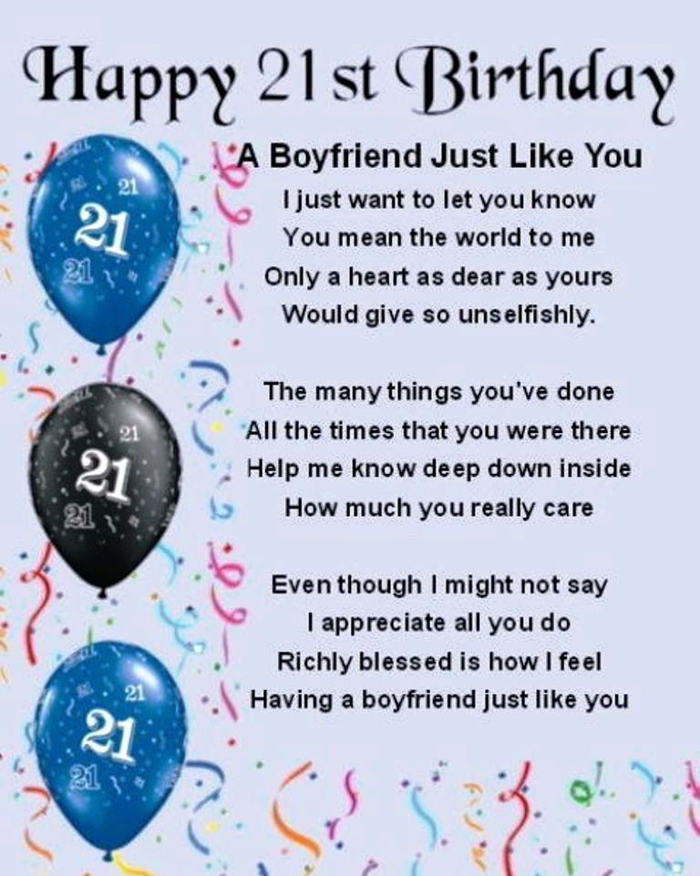 8. Happy 21st birthday a boyfriend.