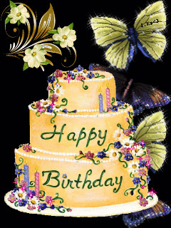 Beautiful Happy Birthday Cake Gif