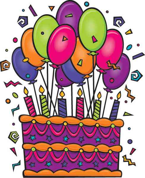 Birthday Cake and Balloons Clipart