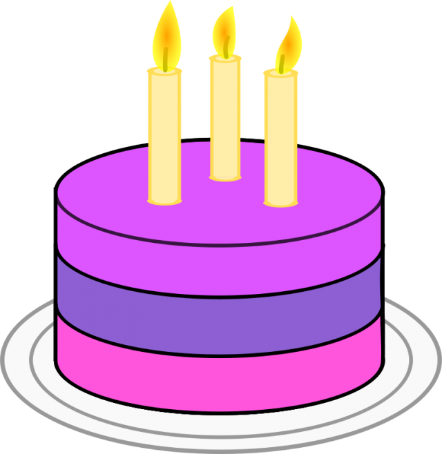 Birthday Cake and Candles Clipart