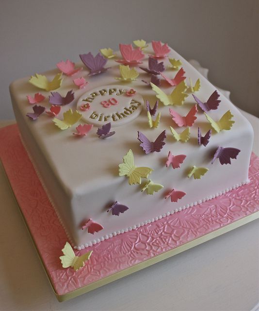 Birthday Cakes for Girls and Women with butterflies