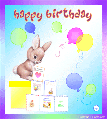 Birthday Ecards GIF with little rabbit