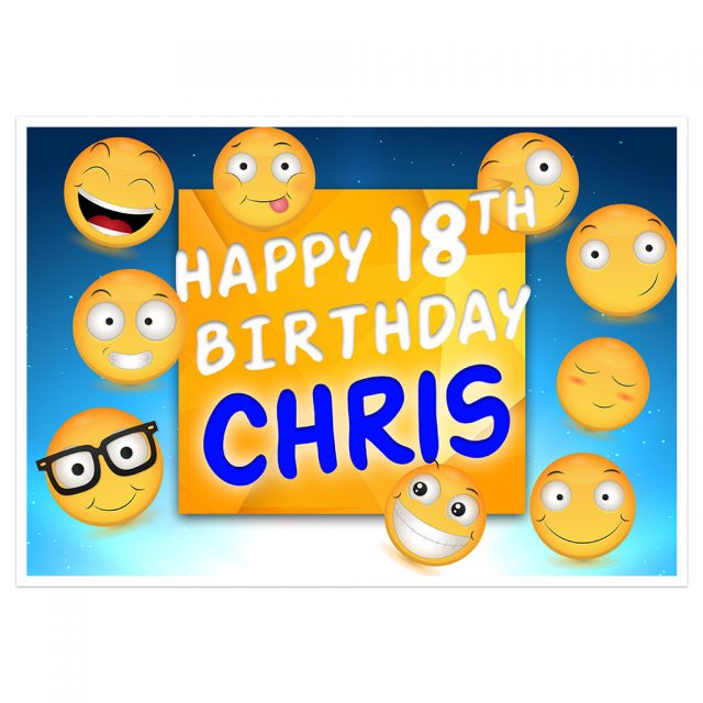 Birthday Emoji 18th banner