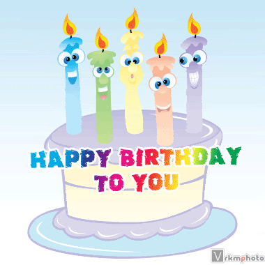 Cute Birthday Gif – candles and cake