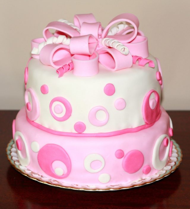 Cute happy birthday cake for girls