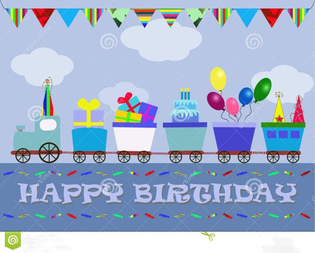 Happy Birthday Boy Images – the train of presents