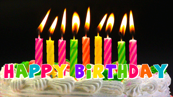 Happy Birthday Cake Gif with candles