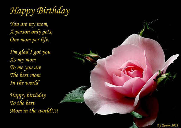 Happy Birthday poems for mom