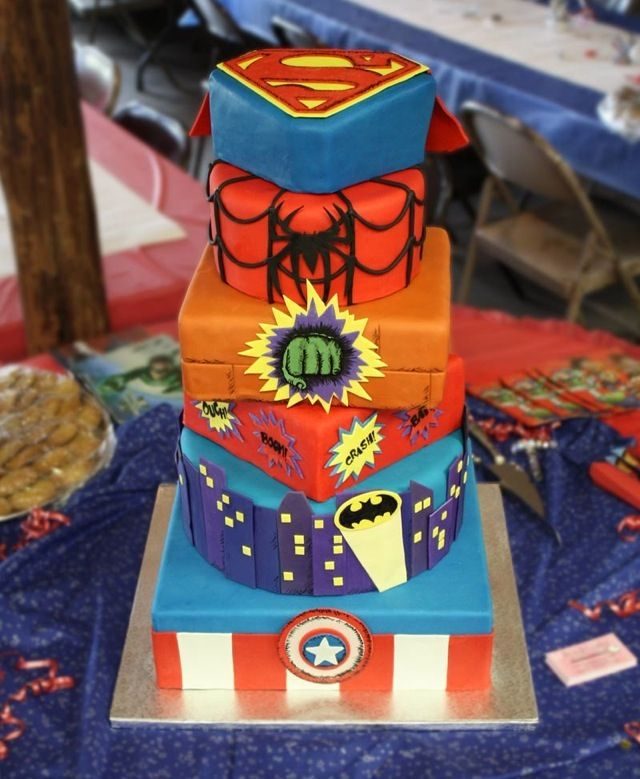 Superheroes birthday cake ideas