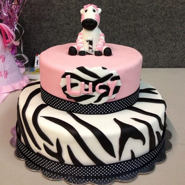 Zebra birthday cake