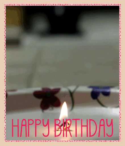 girly Happy Birthday candles gif