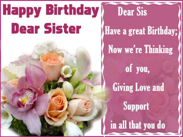 great Birthday Wishes for Sister