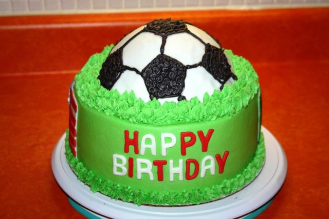 happy birthday cake for boys – football