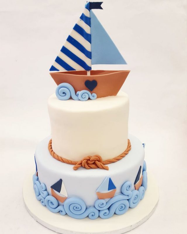 happy birthday cake for boys – sail boat