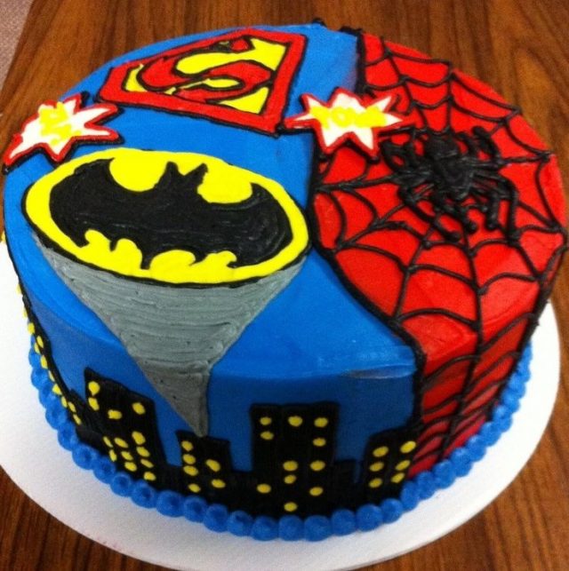 happy birthday cake for boys – superheroes