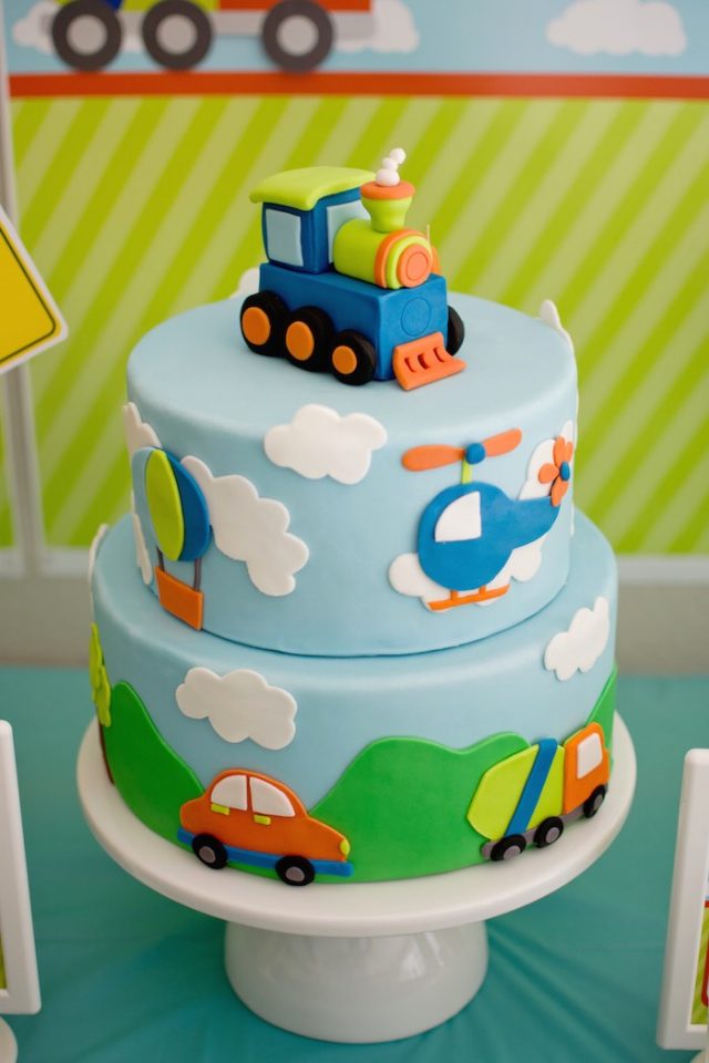 happy birthday cake for boys – transportations