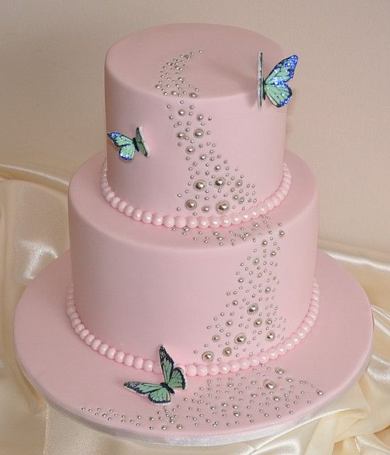 happy birthday cake for girls – butterflies