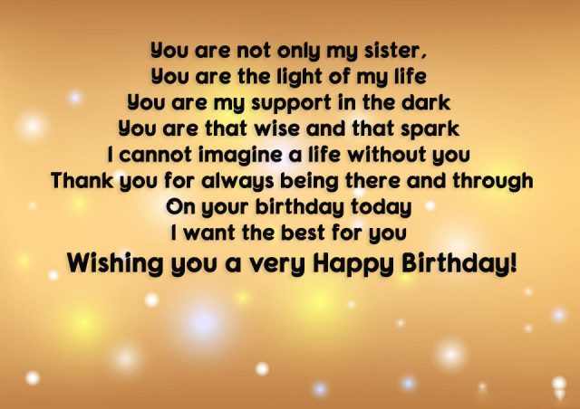 long Birthday Wishes for Sister