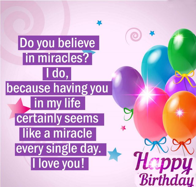 miracle Birthday Wishes for Wife with Images