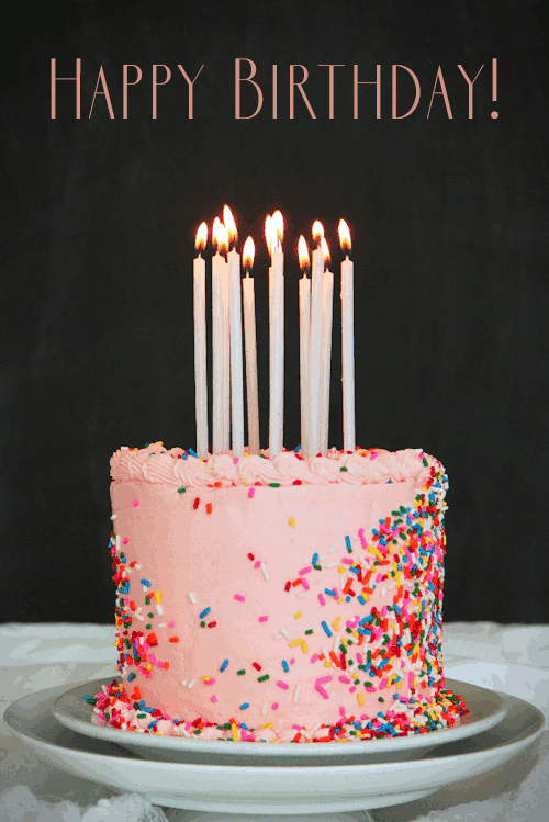 pinky Happy Birthday Candles GIF