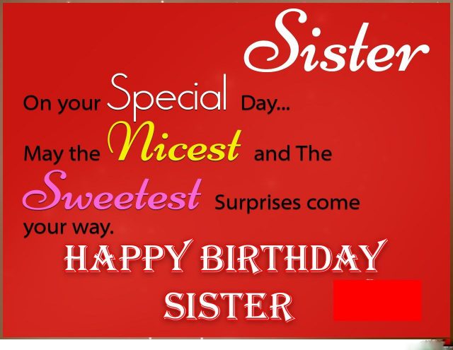 red Birthday Wishes for Sister