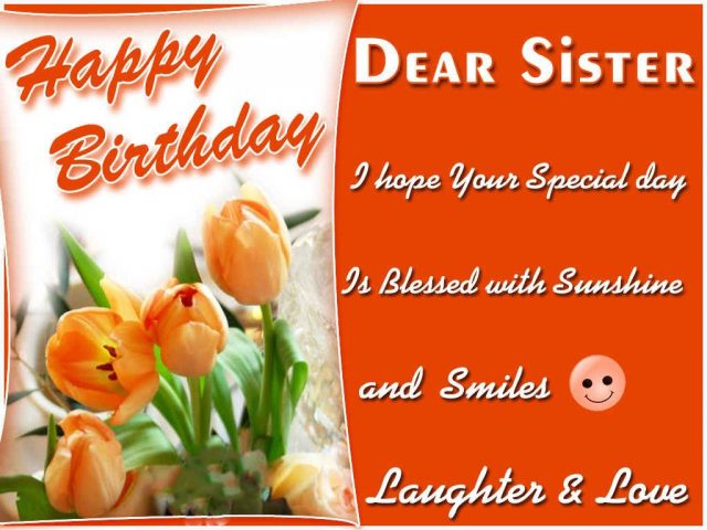 smiley Birthday Wishes for Sister