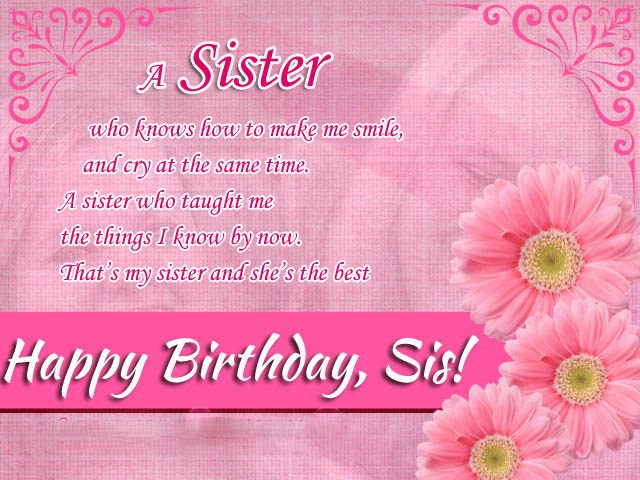 special Birthday Wishes for Sister