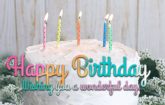 vanila Happy Birthday Cake Gif