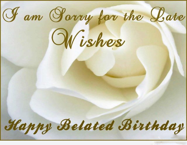 white – rose happy belated birthday images