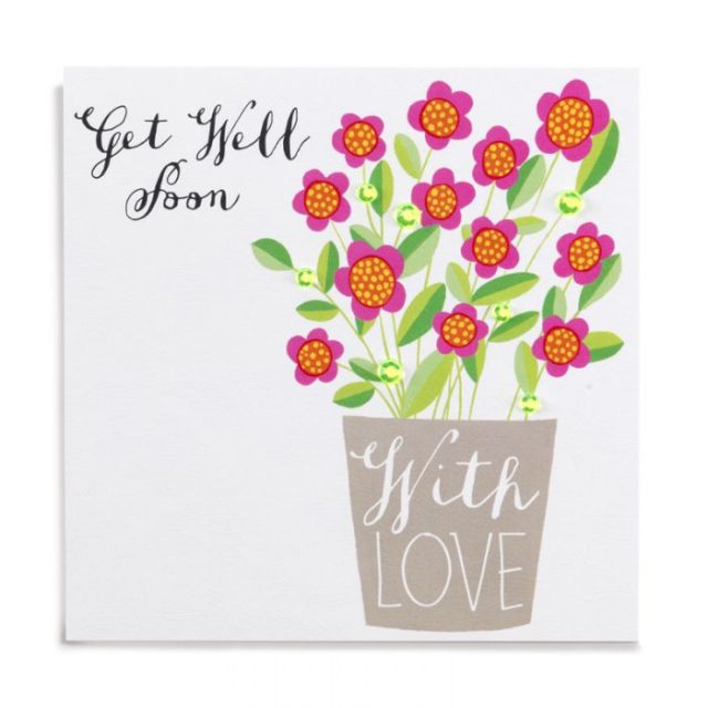 get well soon flowers on cards